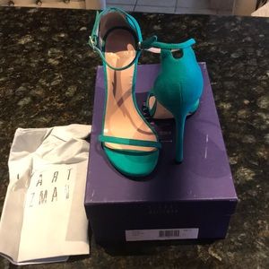 Stuart Weitzman jade suede Nudist brand new
